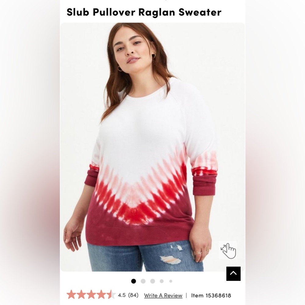 Torrid Slub Pullover Raglan Sweater - Picture 2 of 6